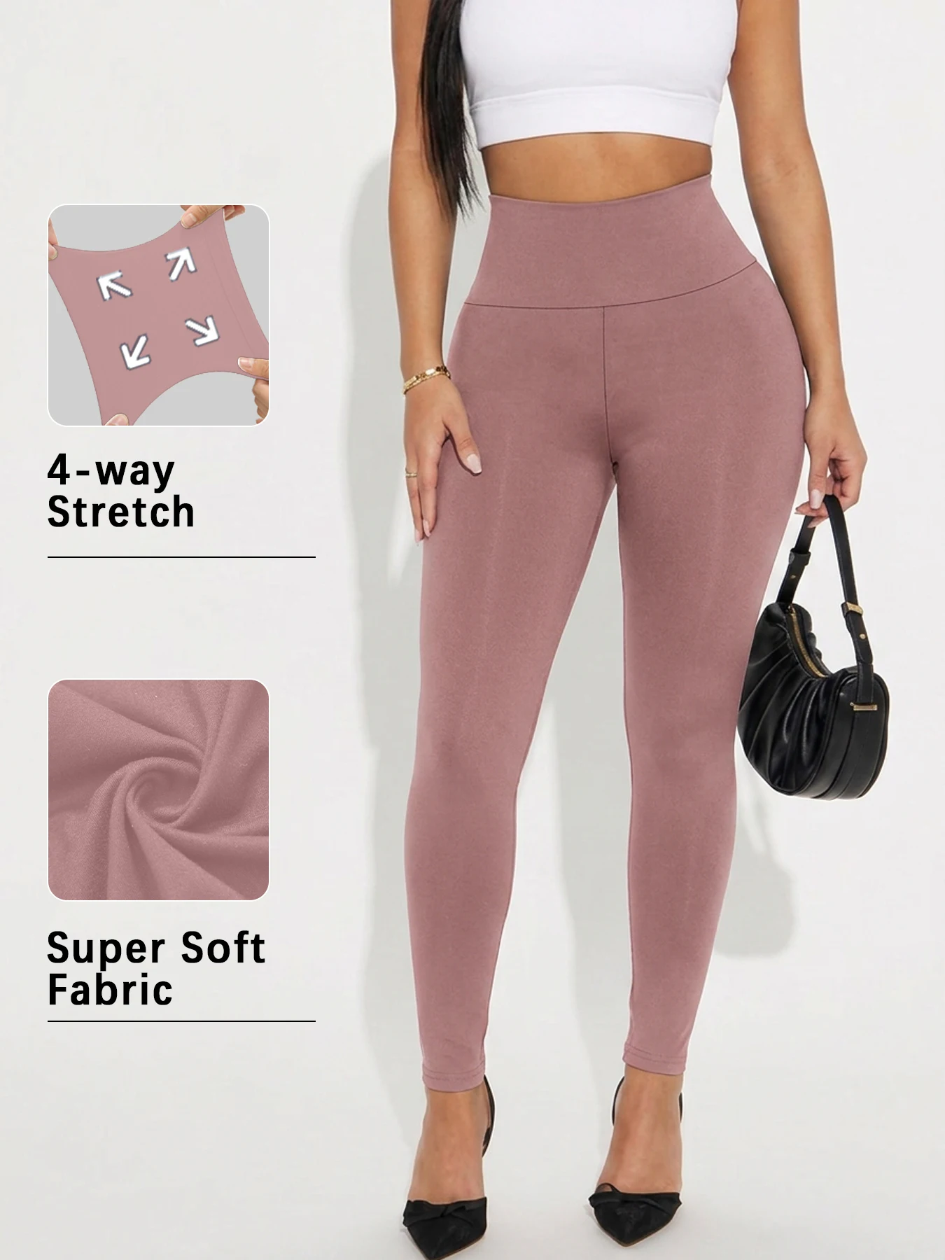 Women's Leggings High Waisted - Super Soft Tummy Control Fabric Ideal for Yoga Running and Home Activities
