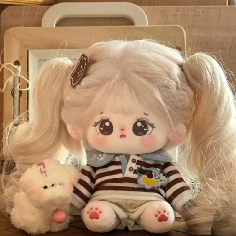 No Attributes 20cm Cute Doll Twins MIA / MIO Fried Hair with Skeleton  Kawaii Cotton Doll Toy Cosplay Cute Gift