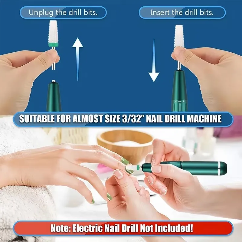 Mèches à ongles en carbure de tungstène et acier 5 en 1, pour enlever le vernis à ongles, Gel UV, accessoire de fraise