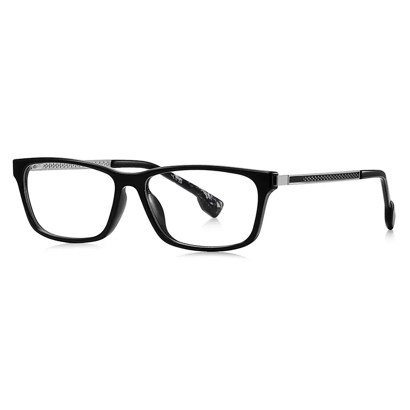 Fashion Square Frame Glasses Insert with Spring Temple Arm Unisex Stylish Eye Wear for All  0~-6.0