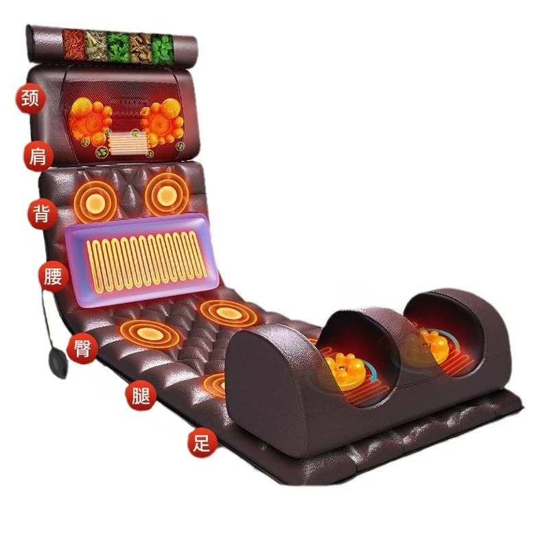 Full body lumbar cervical spine back massager, heating kneading automatic massage cushion pillow leg foot massage mattress