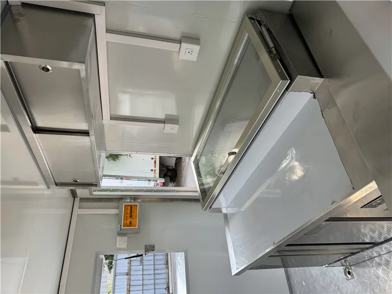 스팟 주식!! 지금 배송!! 3.2M 화이트 모바일 푸드 트레일러, 야외 푸드 트럭 아이스크림 핫도그 카트!!