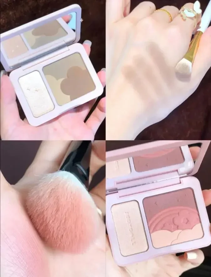 Judydoll Bronzer en Contour Blush Palette Neusschaduw Blusher Gezichtsvitaliteit Naakte make-up Natuurlijke kleurweergave Langdurig