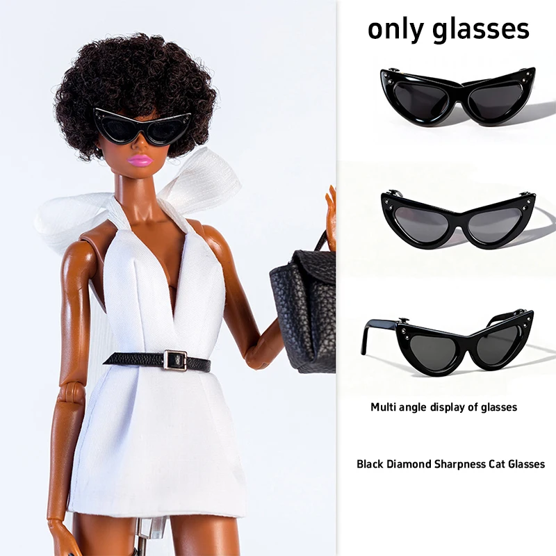 Realistic Fashion Sunglasses For Barbie-sized Figure 30cm Supermodel Jewellery Accessories Sunset Amber Glasses For Barbie