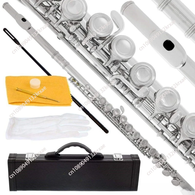 Flute instrument 16-hole silver-plated C key E key universal grading performance