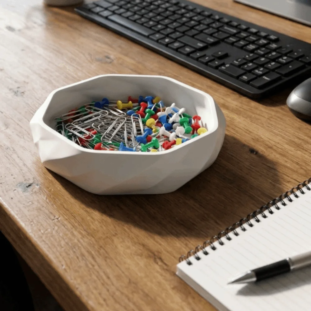 Multi-functional 3D Printed Smooth Swirl Storage Tray Matte Simple Small Item Holder Plastic Jewelry Dish Coin