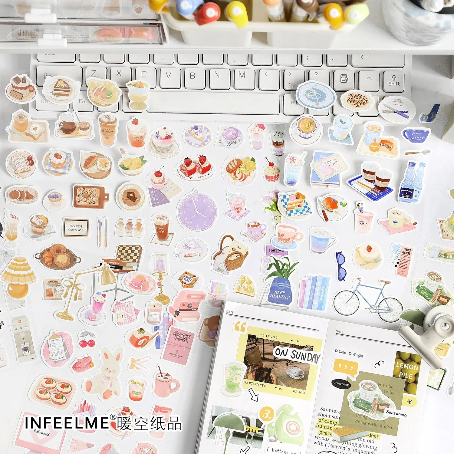 Small Mini Food Theme Stickers Cake Drink Home Display Decoration Notebook Planner Stickers For Scrapbooking Arts Crafts