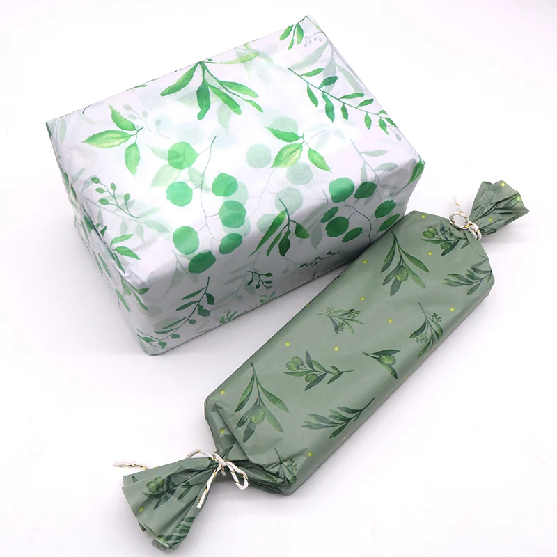 50X35CM Green Leaf Pattern 20 Sheets Tissue Paper Perfect for Gift Wrapping, DIY Crafts, Wedding Party Decorations & More!