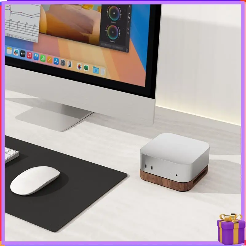 

Усовершенствованная настольная подставка для 2024 Mac Mini M4/M4 Pro, крутая подставка, внешняя кнопка переключения, повышенная пылезащитная конструкция, держатель для ПК
