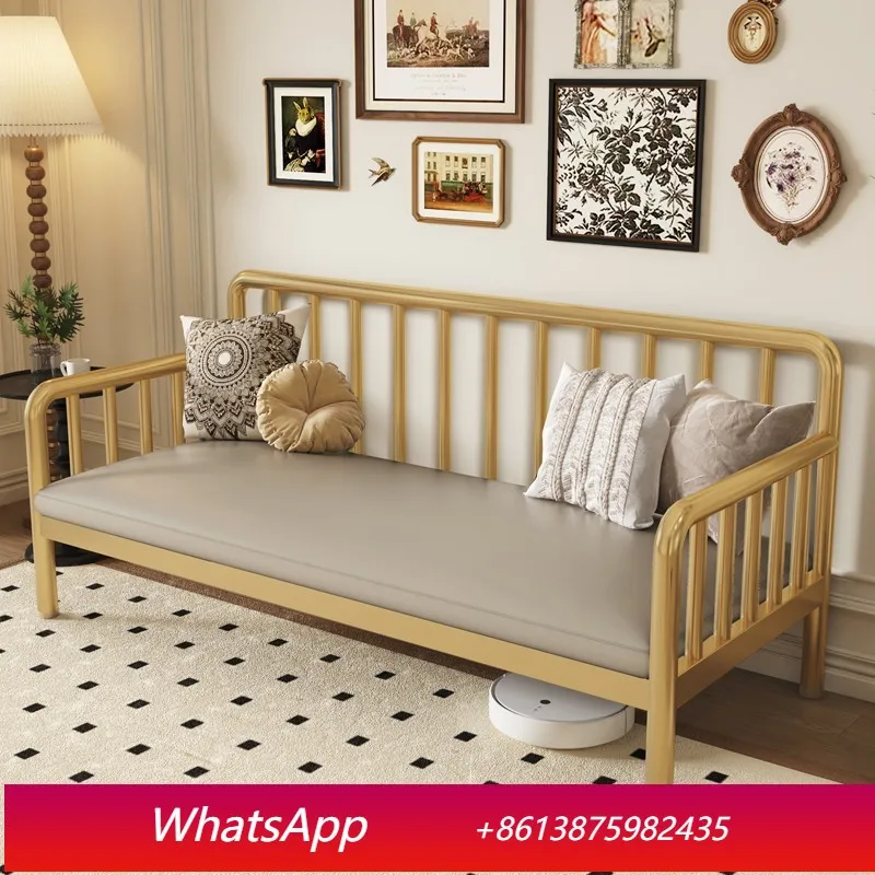 LT Living Room Thickened Non-Embroidery Steel Sofa Chair Outdoor Bench Stainless Steel Sofa Bed