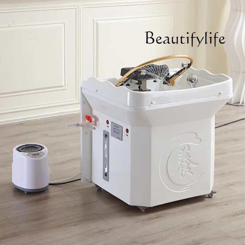 W Intelligent Water Circulation Automatic Massage Integrated Shampoo Bed Mobile Head Treatment Basin Fumigator Drainage Bucket