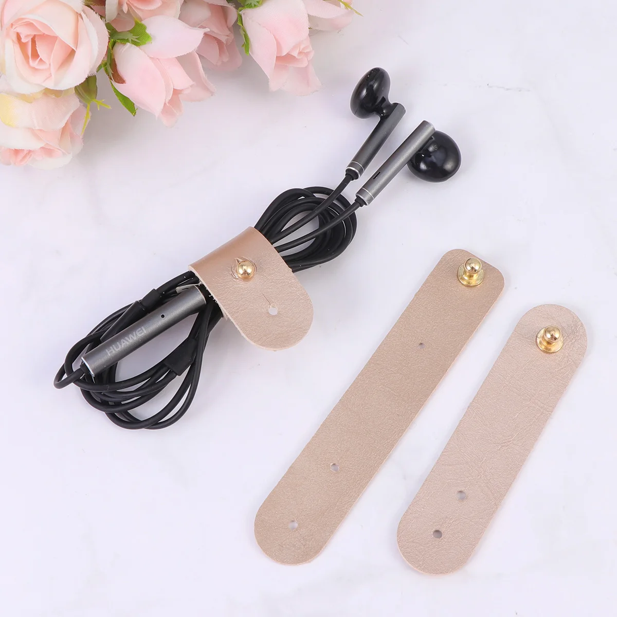 

3pcs PU Cord Organizer Wire Holder Earphone Fixer Cable Storage Keeper Tangle Free Travel Accessories
