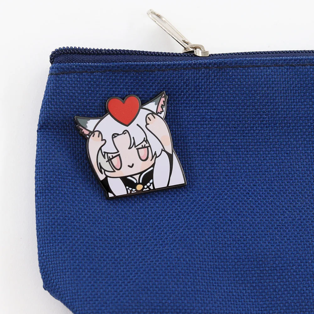 Naraka Bladepoint Hu Tao Herz-Katzenohren-Mädchen Emaille-Pin Niedliche Anime-Anstecknadel Cartoon-Brosche für Kleidung Rucksack Fan-Geschenk – Detail 8