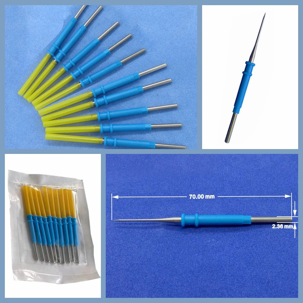 LD-00303 10pcs ESU cautery pencil  Electrocoagulator Electrosurgical needle electrode 70mm*2.36mm,needle Accessories