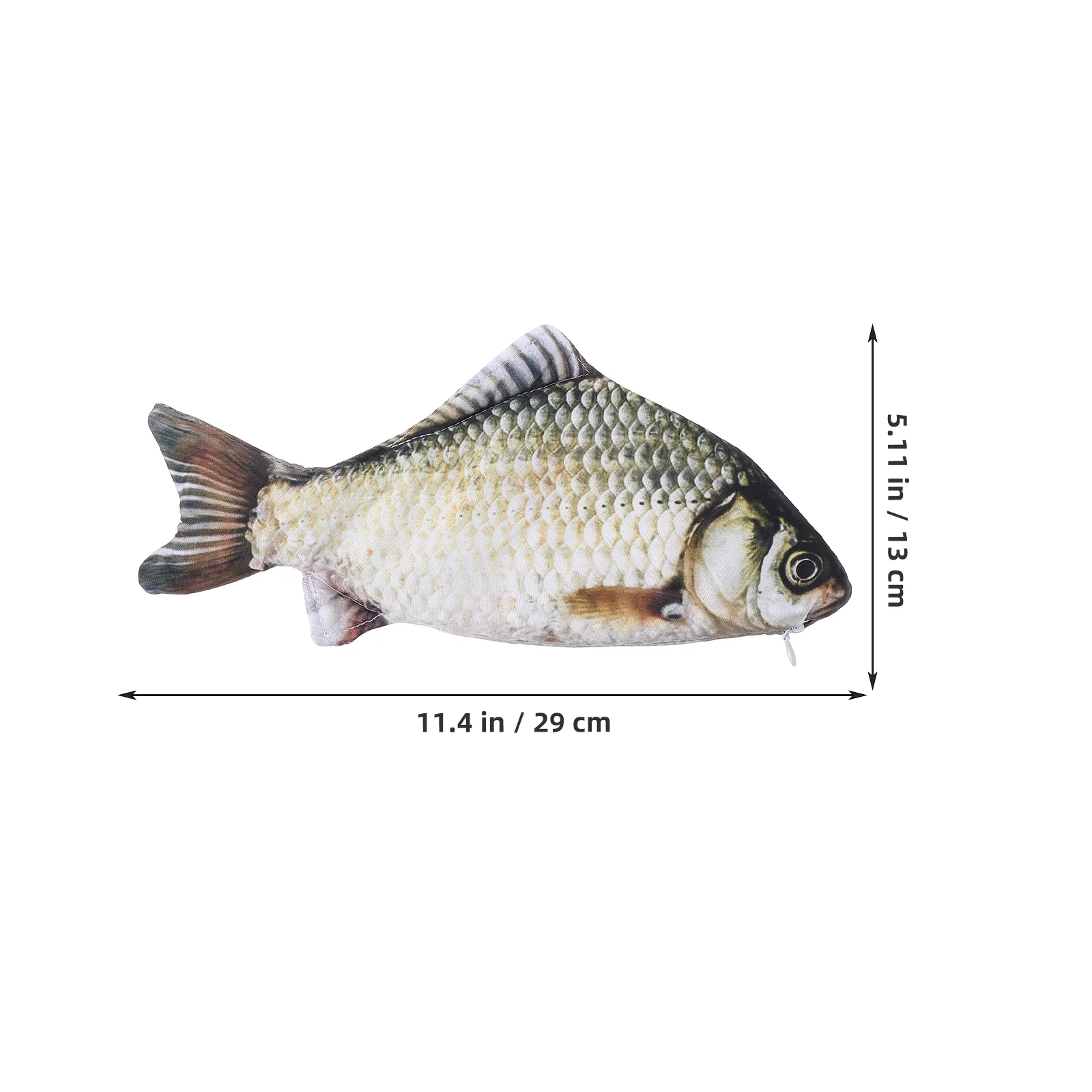 Crucian Carp Personality Simulated Fish Pen Bag Organizer Bags Polyester Pencil Case