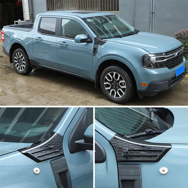

For Ford Maverick 2022-2025 ABS Carbon Fiber Car Hood Side Fender Panel A-Pillar Base Trim Sticker Car Accessories