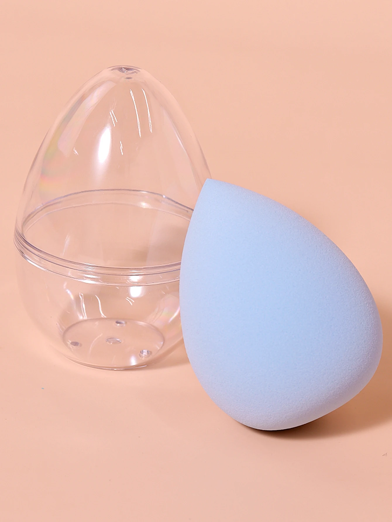 Makeup sponge set, with 1pcs droplet shaped makeup sponge and 1PCS egg shaped storage