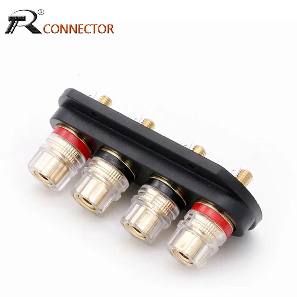 10PC Spade Terminal Binding Post Banana Plug Socket 4 in 1 Panel Mount Banana Jack Connector 4mm for Medium Amplifier Speaker