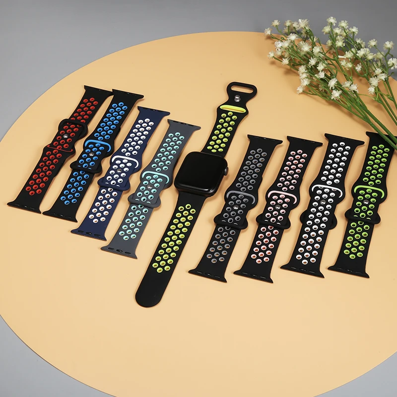 sports strap For Apple Watch band 45mm 44mm 40mm 49mm 41mm 42mm 45 mm Silicone bracelet correa apple watch Series 8 7 SE 6 5 4 3