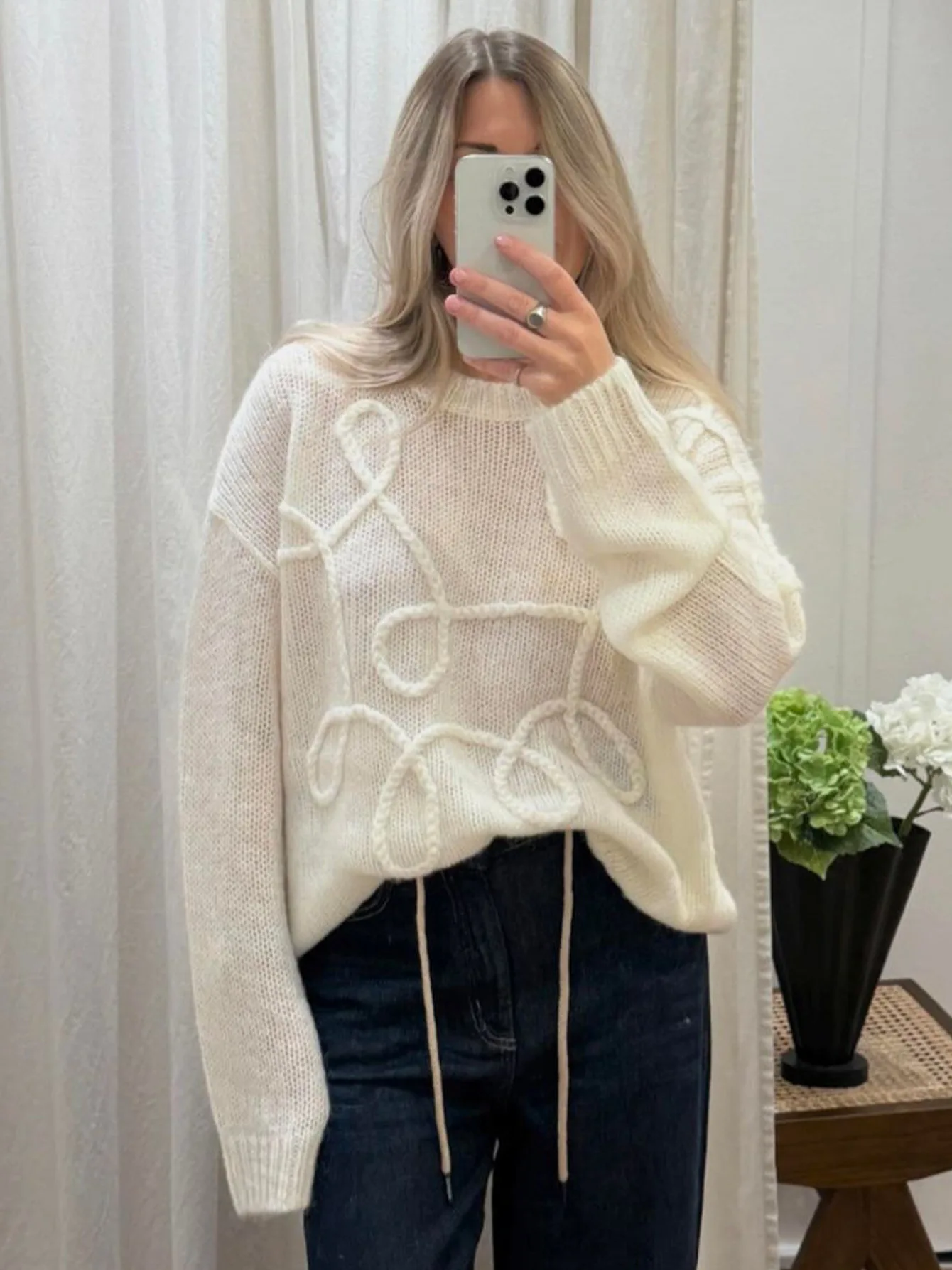 Cryptographic Fashion Winter Knitted Pullover Sweaters Tops Christmas Casual Loose Round Neck Long Sleeve Top Outfits Streetwear