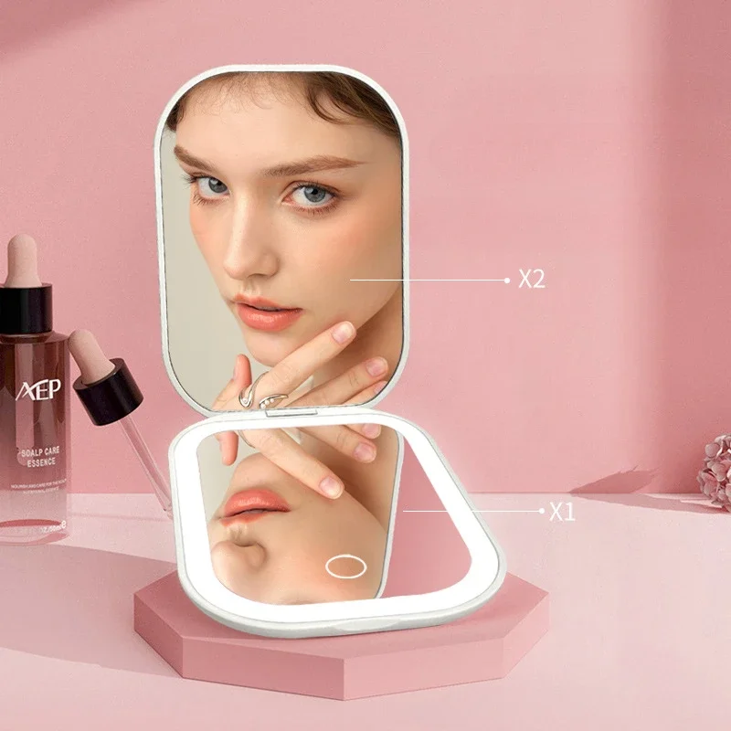 Folding Portable Led Makeup Mirror with Light