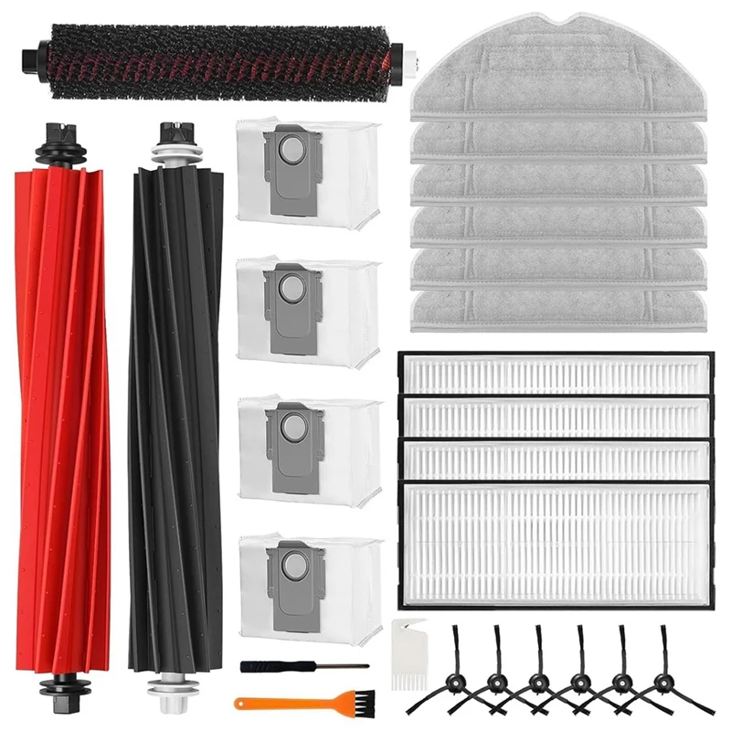 

For Roborock S8 Pro Ultra Vacuum Cleaner Main Side Brush HEPA Filters Mop Cloth Dust Bags Replacement Parts Active