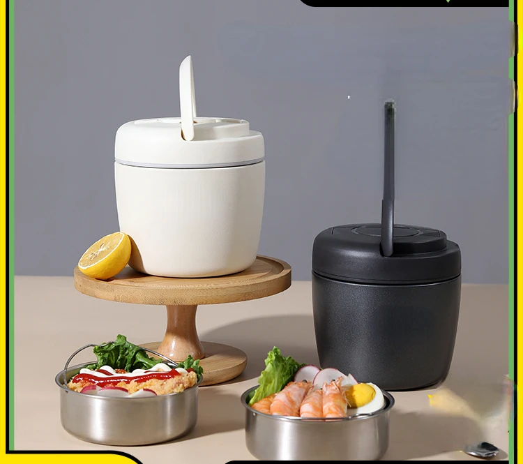 스테인레스 스틸 절연 도시락 상자, 사무실 도시락 상자, 매우 긴 절연 버킷, 대용량, 휴대용