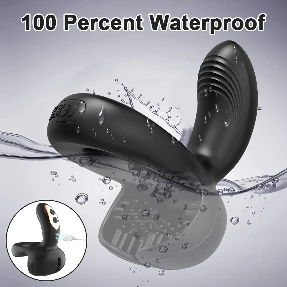Remote Control Cock Ring for Men Penis Vibrator Male Ejaculation Delay Testicles Perineum Stimulator Massage Sex Toy for Couples - view 5