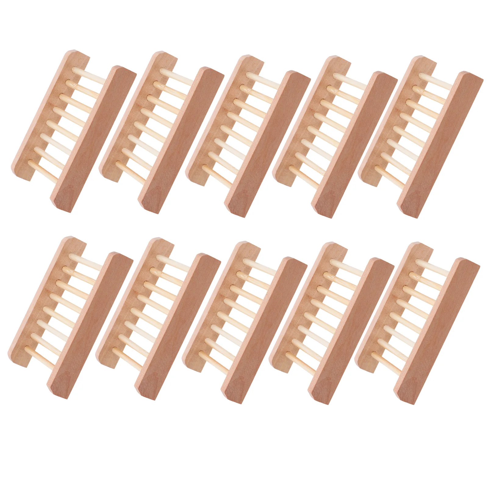 

10Pcs Wooden Soap Storage Tray Simple Stylish Soap Holder Drain Tray Practical for Bathroom Kitchen Shower Home