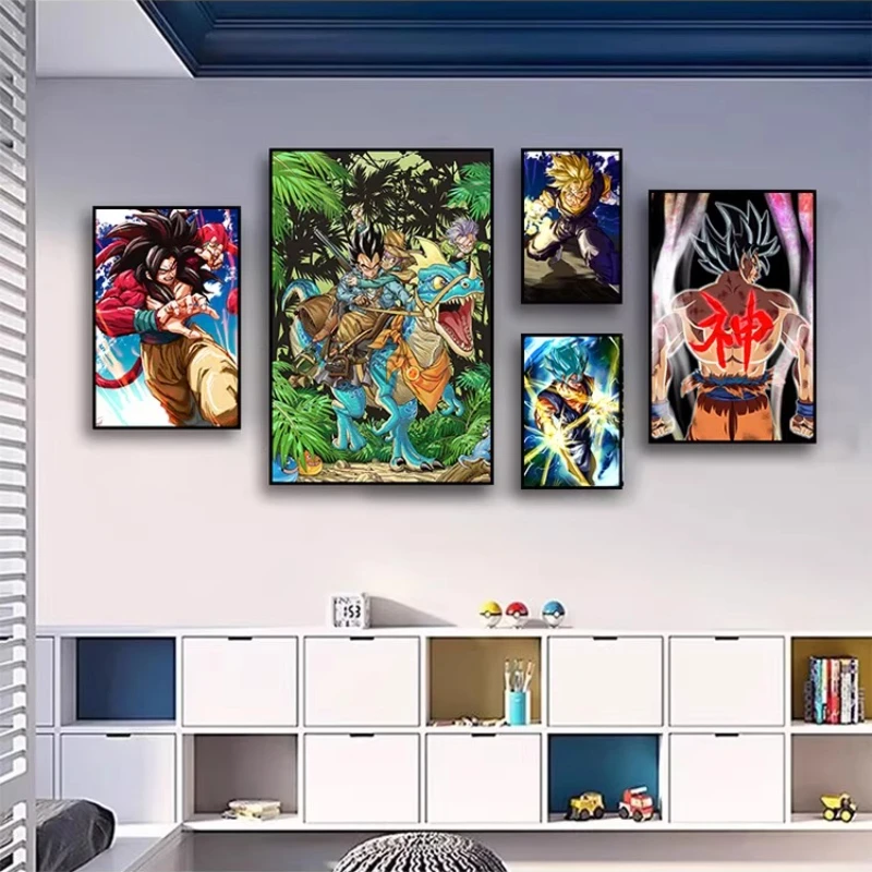 

Постер-картина на холсте без рамки «Горячо-захватывающий комикс Dragon Ball Super Saiyan» для декора дома и игровой комнаты