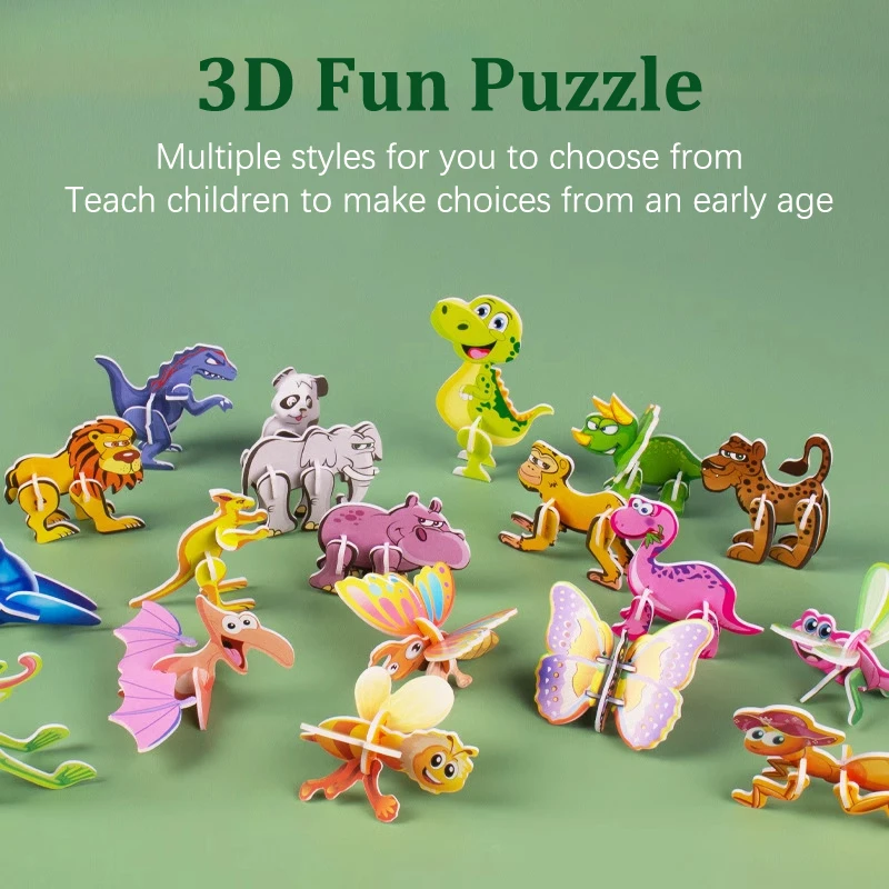 Puzzle en mousse d'animaux 3D, jouets éducatifs pour enfants, cadeau d'anniversaire pour invités, récompenses en classe, remplissage de cadeaux, 50 pièces/sac