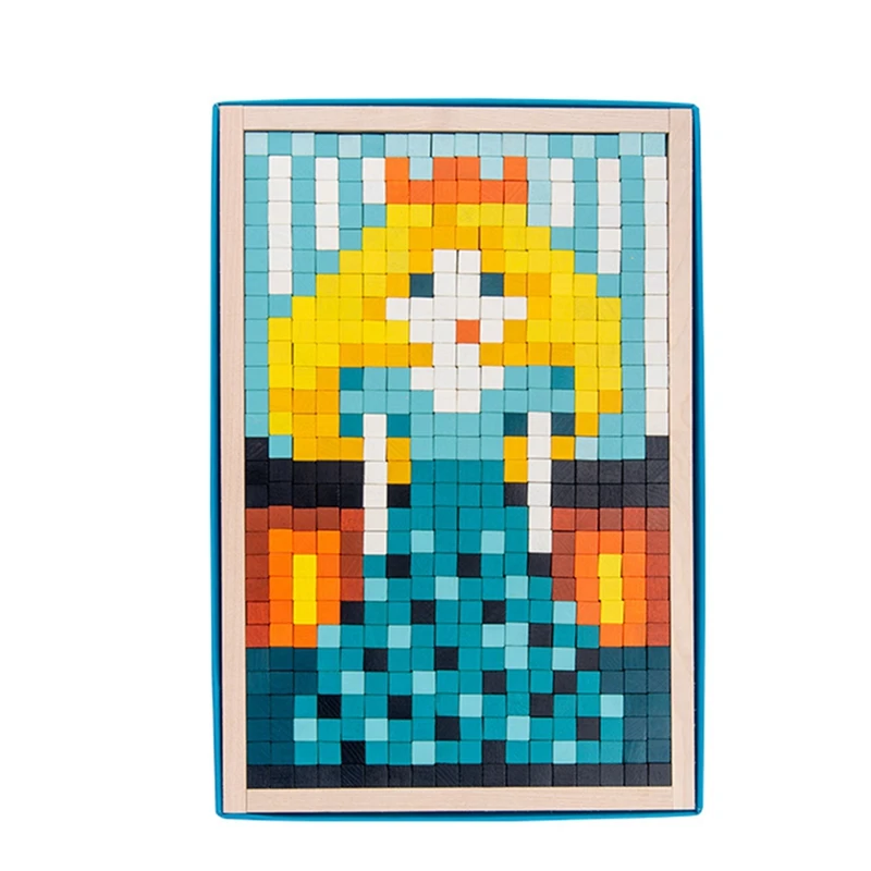 Wooden Pixel Toys For Kids Kingdom Set Educational Pix Art For Kids Mosaic Art Kits For Kids Pixel Mosaic Puzzle Kits