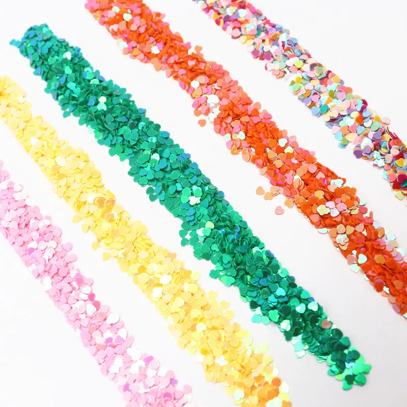 20g Heart Shape Sequins 3mm Pvc Loose Sequin Colorful Confetti Paillettes Nail Art Decor DIY Material Spangle Nailart