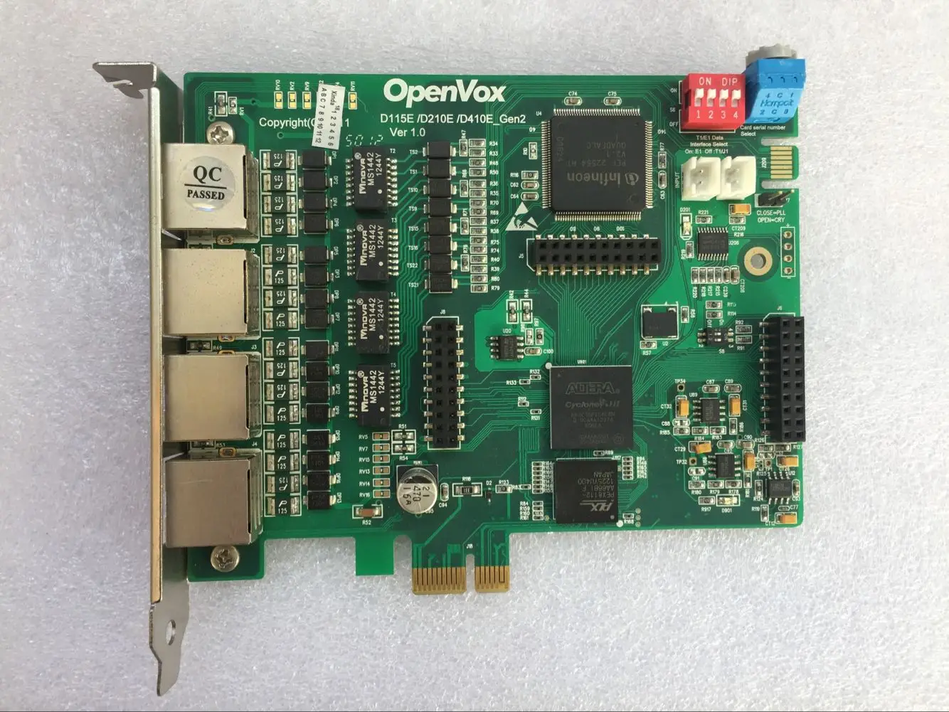 

OPENVOX D410E, 4PORTE E1/T1/J1 PRI PCIe Card ASTERISCO,askozia,Elastix