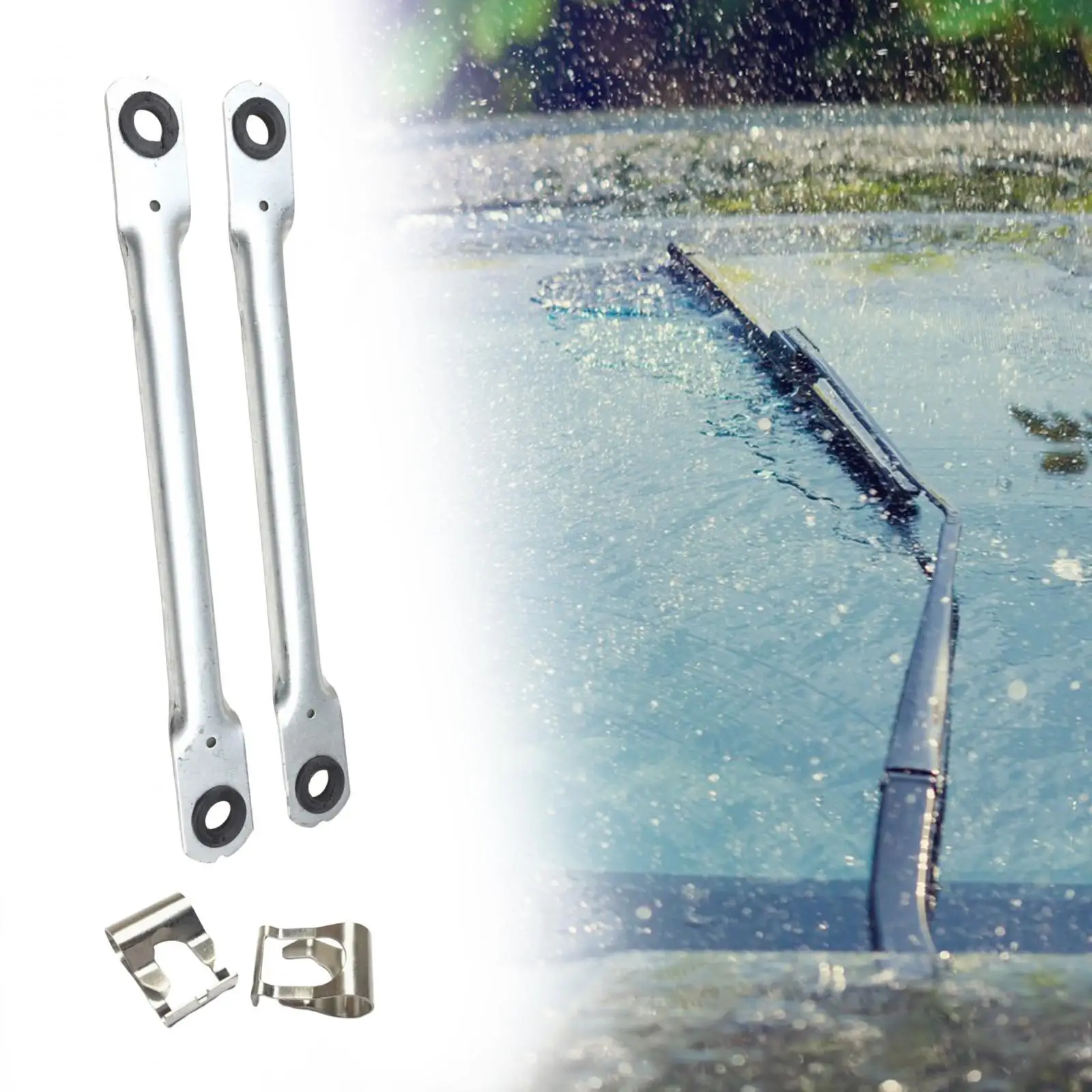 Windshield Wiper Linkage Rod with Repair Clip Durable Replaces Premium Car