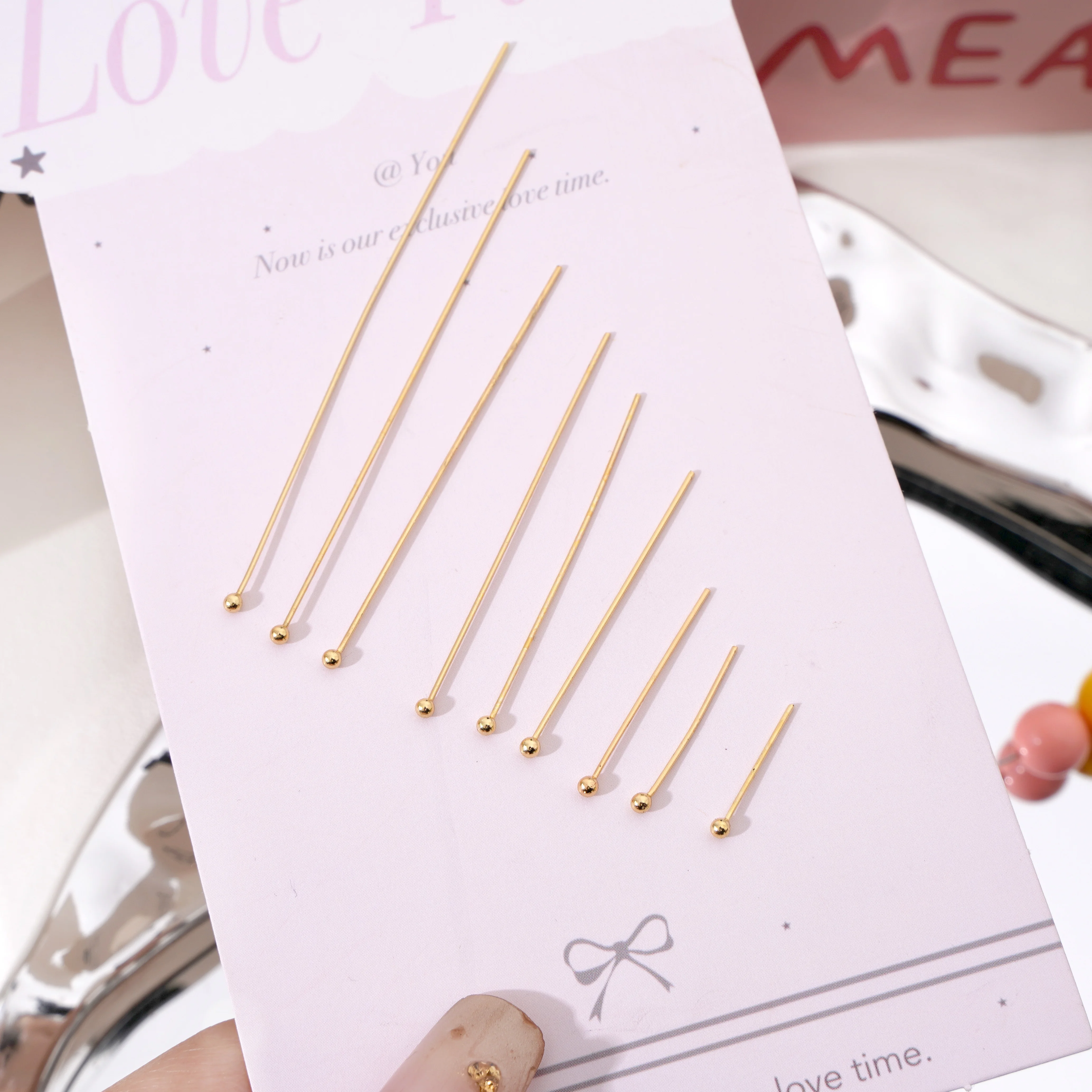 50-100 قطعة 0.6 مللي متر الفولاذ المقاوم للصدأ الروديوم/الذهب اللون مطلي رئيس دبابيس لصنع المجوهرات اليدوية DIY بها بنفسك أقراط مطرزة اكسسوارات #4