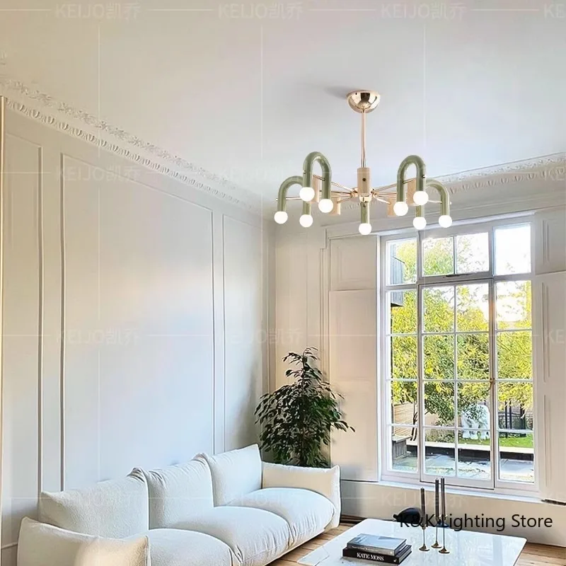 French Cream Wind Master Bedroom Chandelier Girl Children's Room Lighting Modern Simple Magic Bean Eye Protection Study