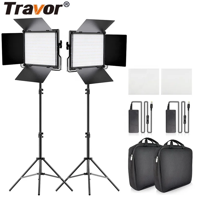 Travor L4500K 2 in 1 professional photographic equipment lights set digital display fill panel lamp photo studio led video light