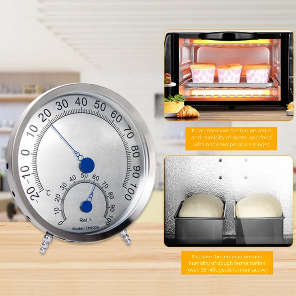 TH600B Temperature and Humidity Meter -20℃-100℃ Thermometer 0~100%RH Hygrometer No Battery Needed Metal Thermometer Hygrometer