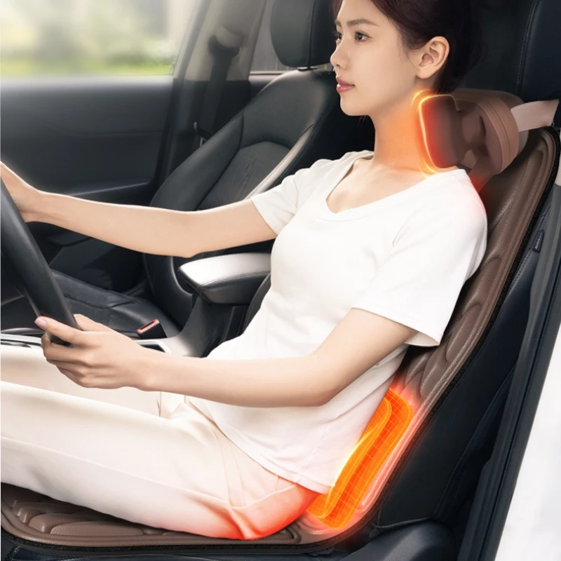Vehicle-mounted Electric Full Body Massage Mat Neck Back Massage Cushion Heat Vibrate Kneading Massage Chair Pad Seat Relaxation