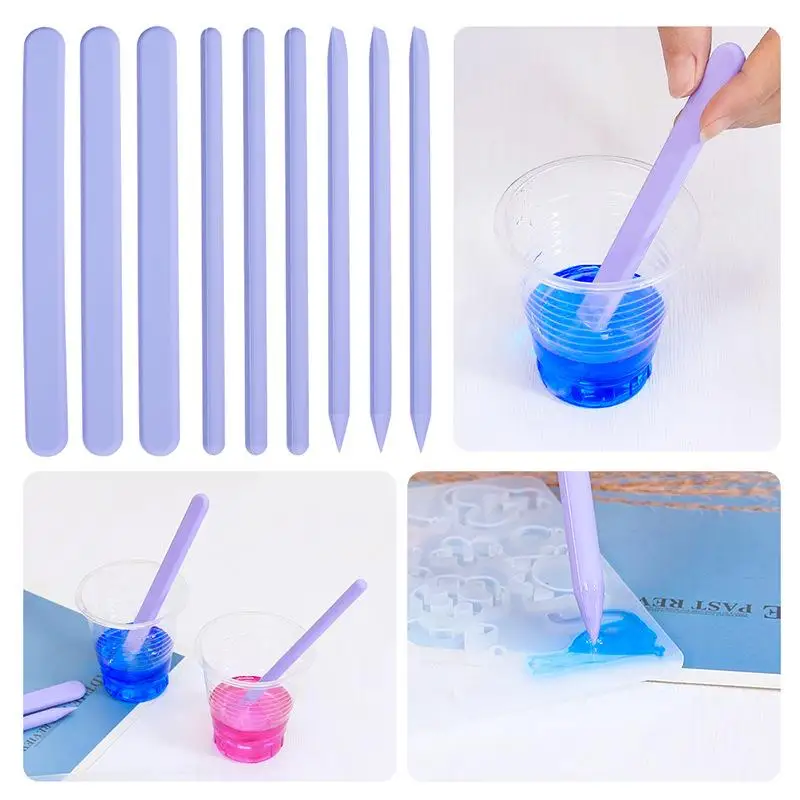 Non-Stick Silicone Agitando Rod para Misturar Resina, Agitando Sticks Kit, DIY Craft Ferramentas para Fazer Flash Cups
