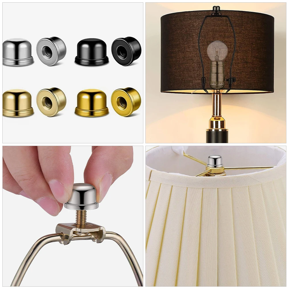 

8Pcs Lamp Finials Metal Knobs Decorative Caps Table Lamps Vintage Style Light Screw Tops Lamp Accessories Vintage Bulb Holder