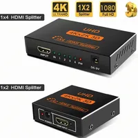 4K*2K HDMI Splitter 1 in 2 out HDMI Video Distributor 1x2 1x4 for 1 Source to 2/4 Screens Duplicate Display PC Monitor Projector