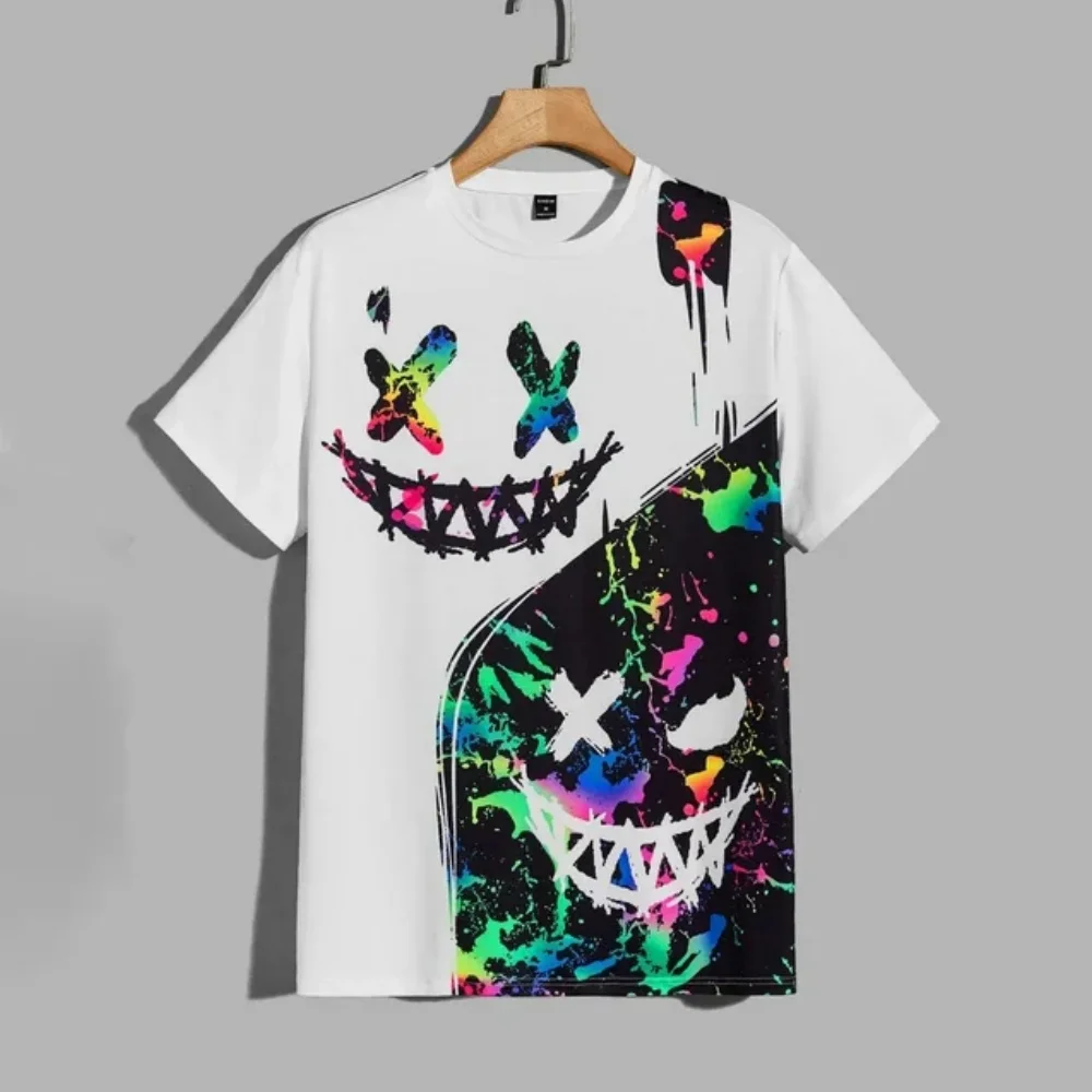 Street Fashion T-Shirt For Men Short Sleeve Hip Hop Print Tee Shirt Handsome Male T Shirt Pullover Man Oversized Clothing 2025