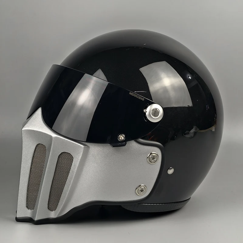 خوذة كاملة الوجه من الألياف الزجاجية عالية القوة على شكل جمجمة شبح، لدراجات نارية هارلي وخوذات واقية للدراجات النارية كروز القديمة. #3