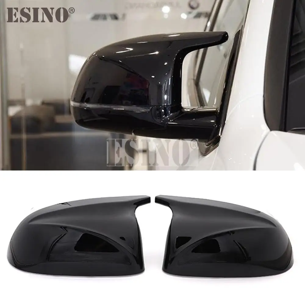 

2 x ABS Bright Black Oxhorn Shape Rearview Side Mirror Replacement Covers Cases For BMW G01 G02 G05 X3 X4 X5 2018 - 2022