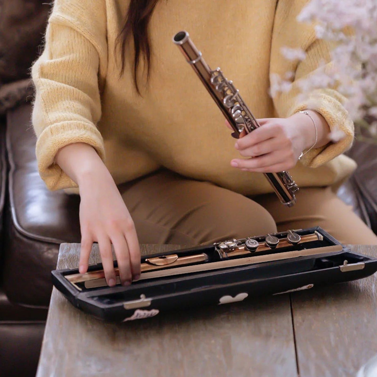 

Flute Cleaning Stick Wooden Wind Instrument Rod Durable Lightweight Storage Tool For Flute Care Accessory