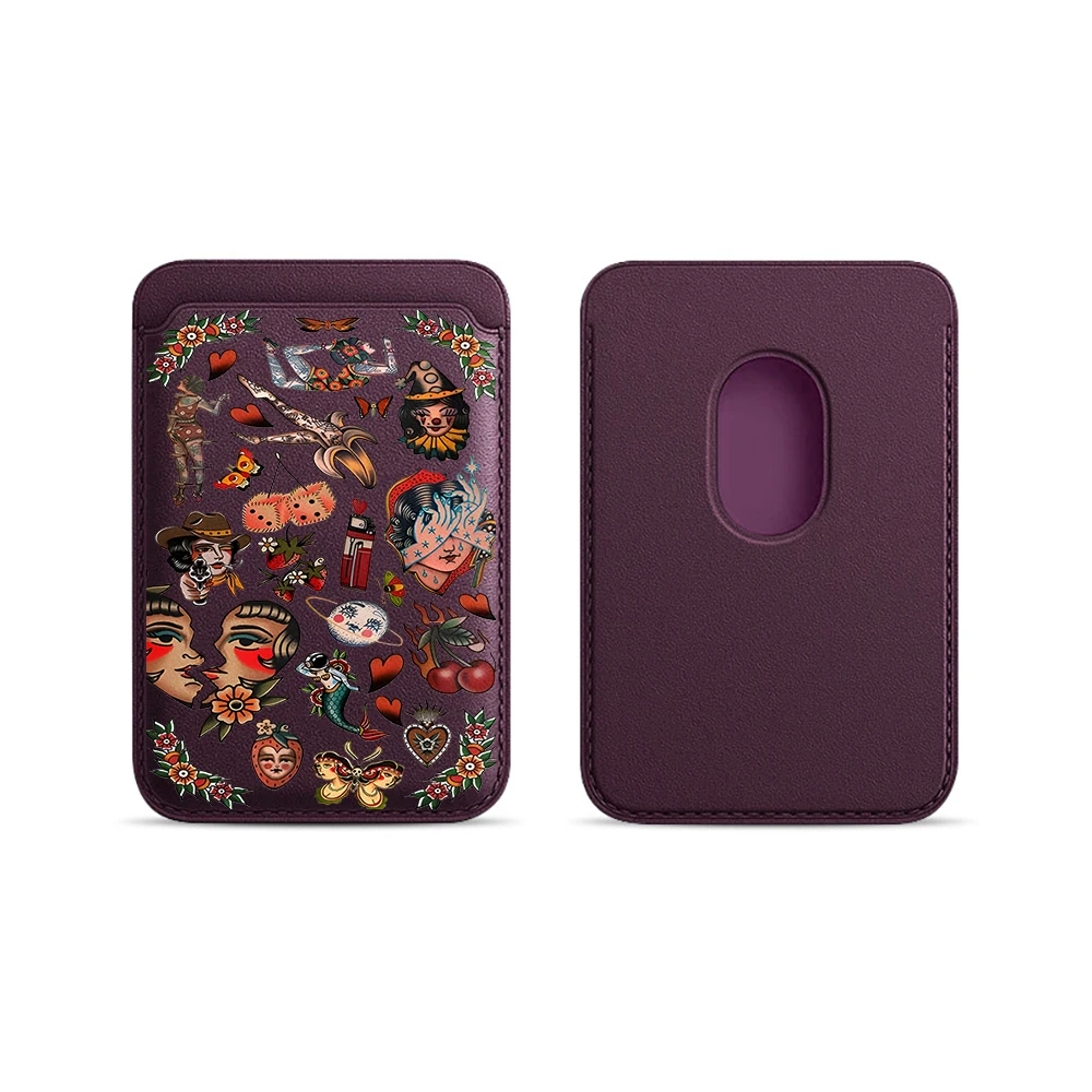 Retro Cowgirl INS Leder-Kartenetui Handyhülle Kartenhalter Geeignet für alle iPhone-Hüllen Magsafe Magnetische Karten-Handy-Rückentasche – Detail 12