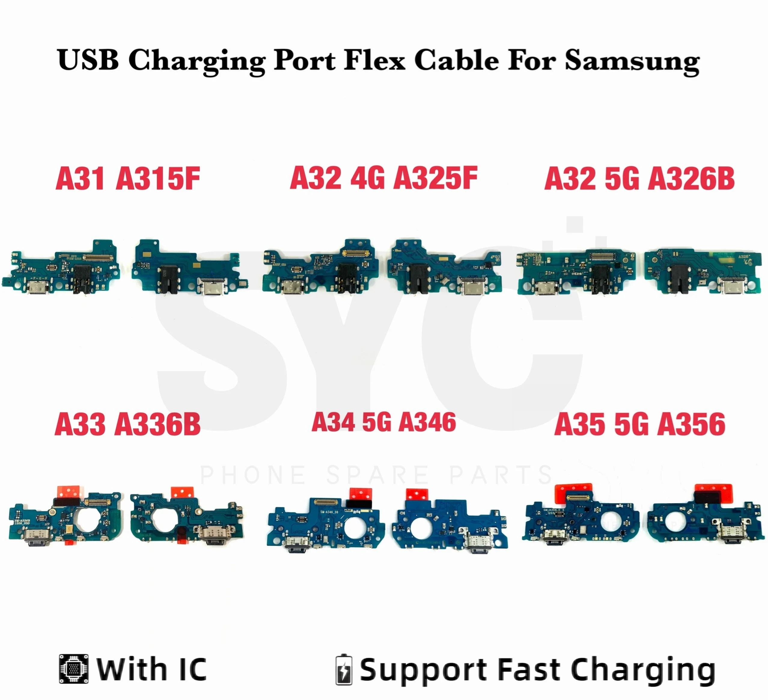 

Good quality Fast Charging Port Connector Board Dock Charger Flex Cable For Samsung A30 A31 A32 A33 A34 A35 4G 5G Parts