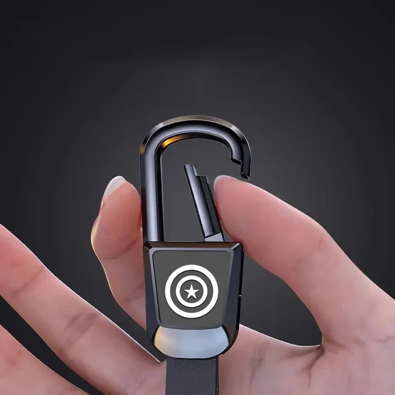 Captain America High-end Leather Car Key Chain Buckle Keyrings Holder for Citroen Dodge Jaguar MINI Cooper Volkswagen Honda BMW view 2